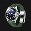 2 Mai Watch - Cassa ACCIAO ghiera ACCIAIO cinturino VERDE chiusura ACCIAIO TREQUARTI