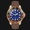 Mai Watch - Cassa GOLD ghiera GOLD GMT cinturino MARRONE chiusura GOLD - frontale