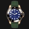 Mai Watch - Cassa GOLD ghiera NERO cinturino VERDE chiusura GOLD - frontale